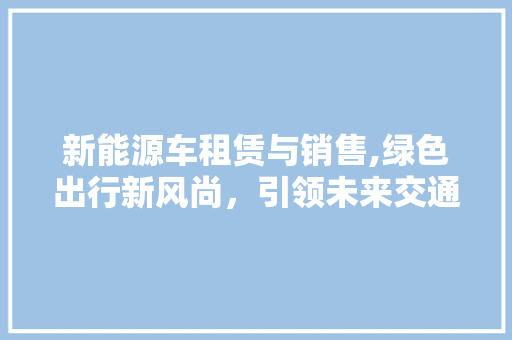 新能源车租赁与销售,绿色出行新风尚，引领未来交通变革