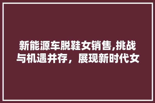 新能源车脱鞋女销售,挑战与机遇并存，展现新时代女性风采  第1张