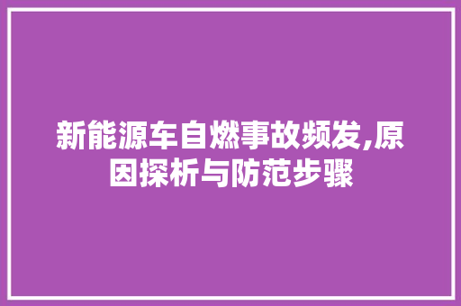 新能源车自燃事故频发,原因探析与防范步骤  第1张