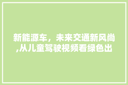 新能源车，未来交通新风尚,从儿童驾驶视频看绿色出行新趋势