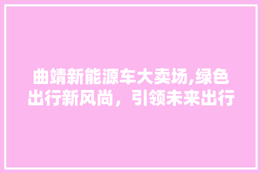 曲靖新能源车大卖场,绿色出行新风尚，引领未来出行潮流