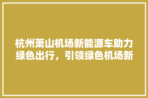 杭州萧山机场新能源车助力绿色出行，引领绿色机场新风尚