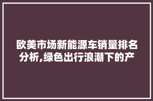 欧美市场新能源车销量排名分析,绿色出行浪潮下的产业变革