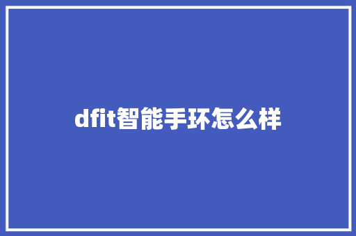 dfit智能手环怎么样  第1张
