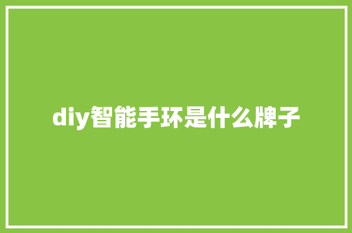 diy智能手环是什么牌子  第1张