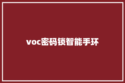 voc密码锁智能手环