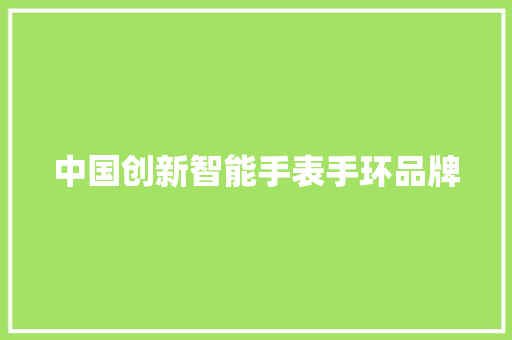 中国创新智能手表手环品牌
