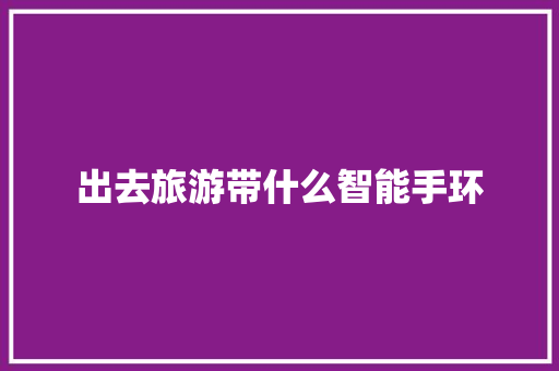 出去旅游带什么智能手环