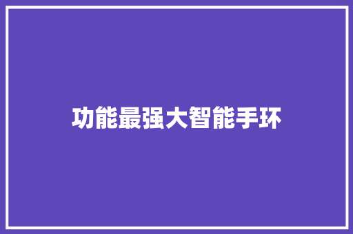 功能最强大智能手环  第1张