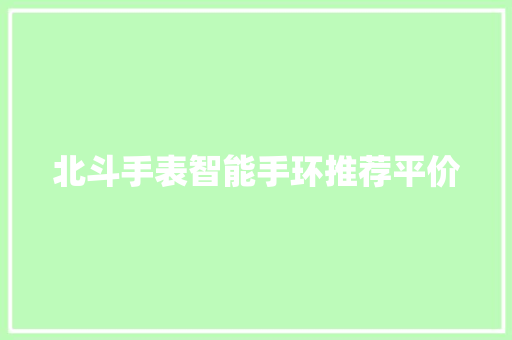 北斗手表智能手环推荐平价