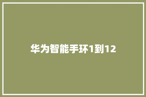 华为智能手环1到12