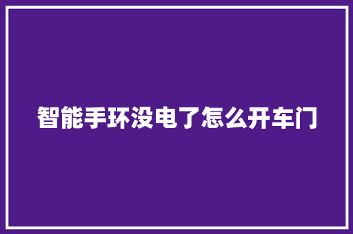 智能手环没电了怎么开车门  第1张