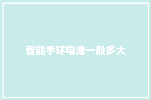 智能手环电池一般多大