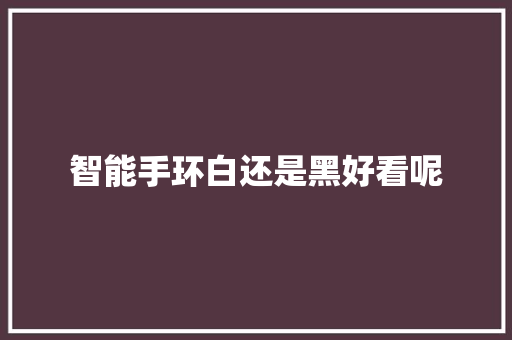 智能手环白还是黑好看呢
