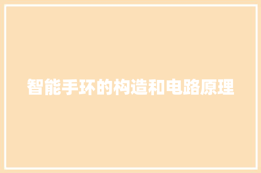 智能手环的构造和电路原理