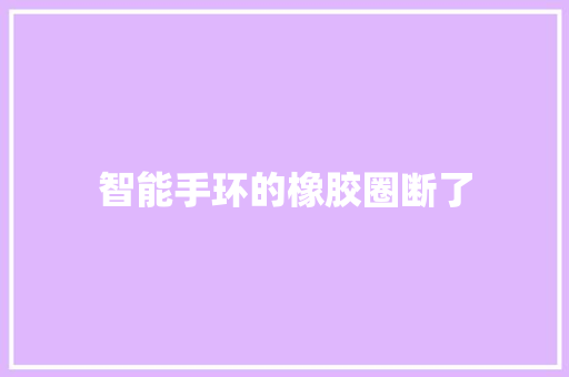 智能手环的橡胶圈断了