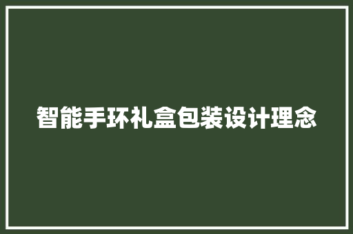 智能手环礼盒包装设计理念