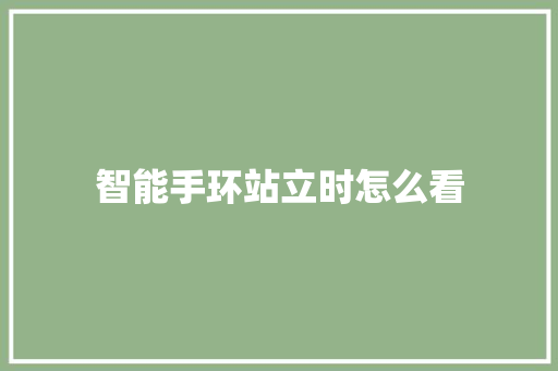 智能手环站立时怎么看