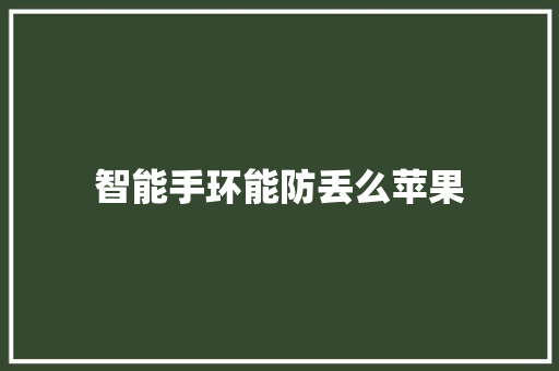 智能手环能防丢么苹果