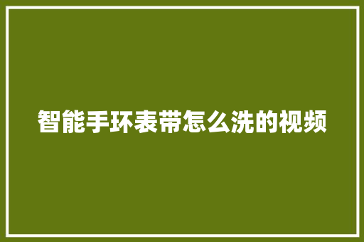 智能手环表带怎么洗的视频