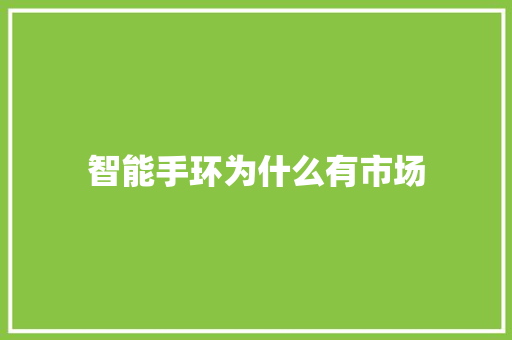 智能手环为什么有市场  第1张