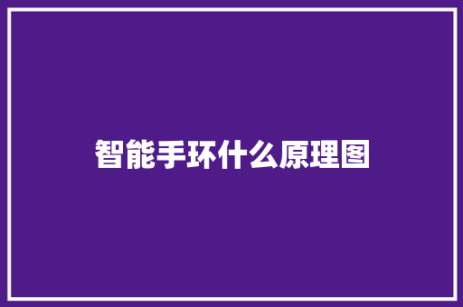智能手环什么原理图