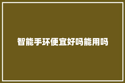 智能手环便宜好吗能用吗
