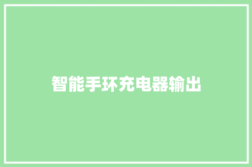 智能手环充电器输出