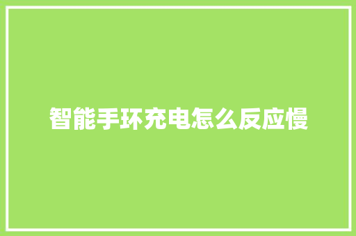 智能手环充电怎么反应慢  第1张
