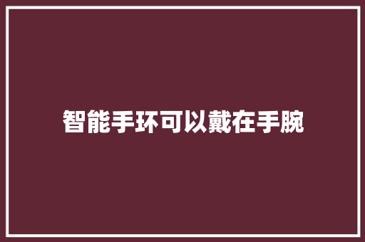 智能手环可以戴在手腕