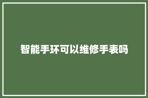 智能手环可以维修手表吗  第1张