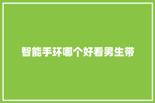 智能手环哪个好看男生带  第1张