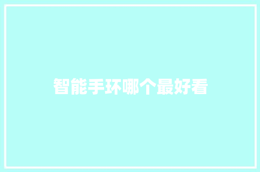 智能手环哪个最好看