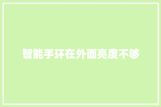 智能手环在外面亮度不够