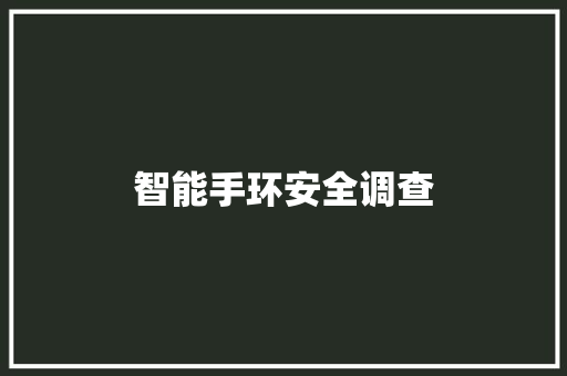 智能手环安全调查