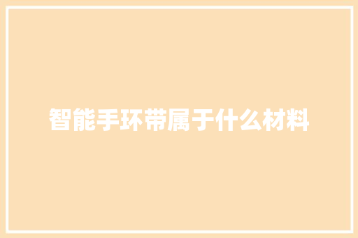 智能手环带属于什么材料