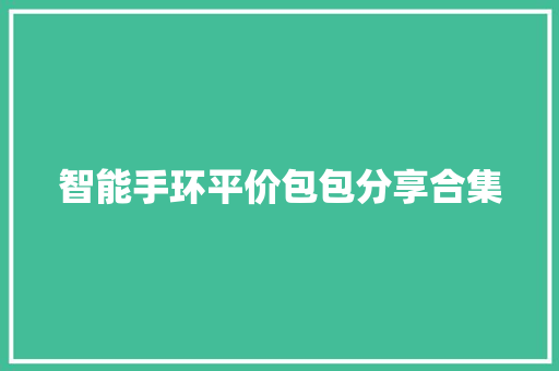 智能手环平价包包分享合集