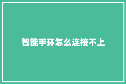 智能手环怎么连接不上