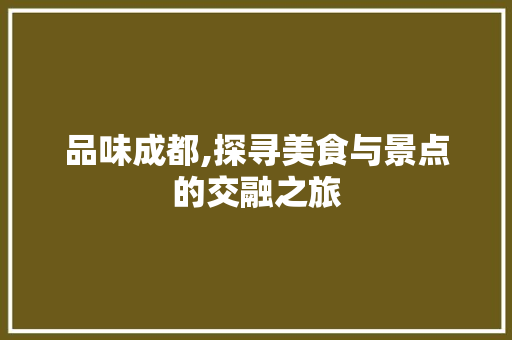 品味成都,探寻美食与景点的交融之旅