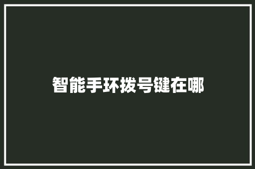 智能手环拨号键在哪
