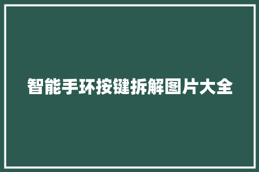 智能手环按键拆解图片大全