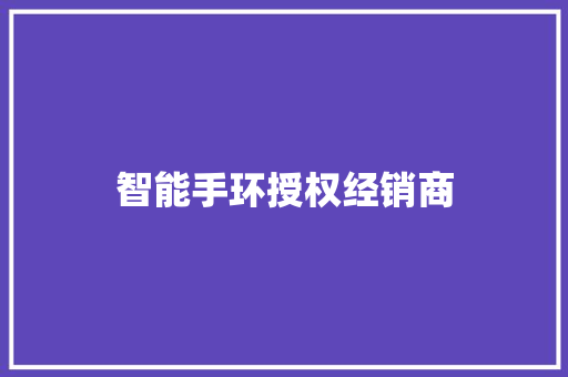 智能手环授权经销商