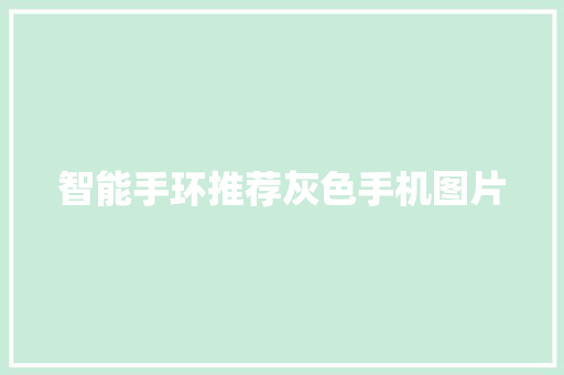 智能手环推荐灰色手机图片