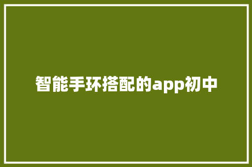 智能手环搭配的app初中