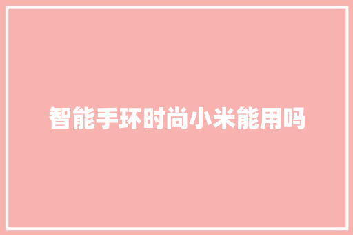智能手环时尚小米能用吗