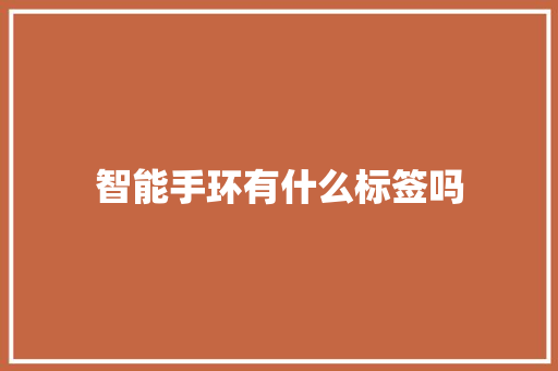 智能手环有什么标签吗  第1张