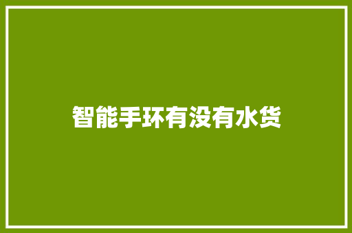 智能手环有没有水货