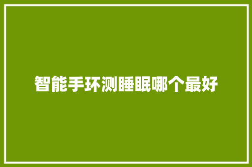 智能手环测睡眠哪个最好