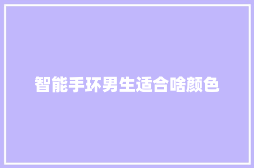 智能手环男生适合啥颜色