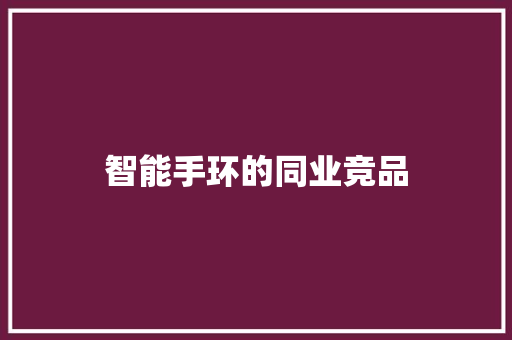 智能手环的同业竞品